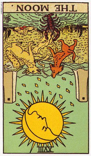 18 the moon tarot місяць таро перевернутий