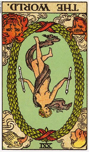 21 the world tarot Світ таро перевернута