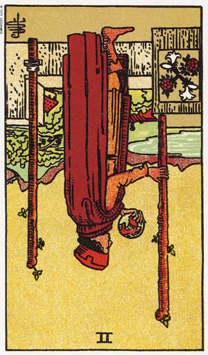таро двійка жезлів перевернута