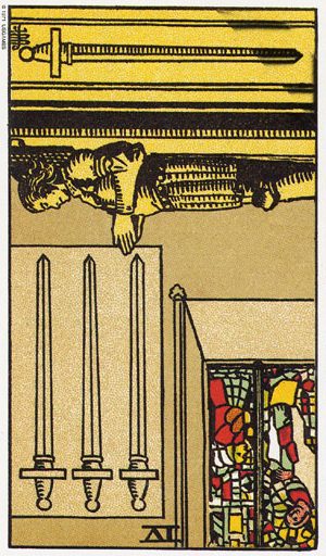 перевернута четвірка мечів таро