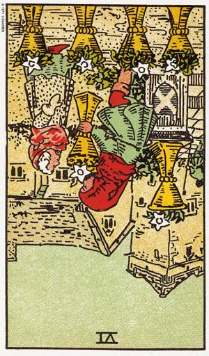 таро перевернута Шістка кубків