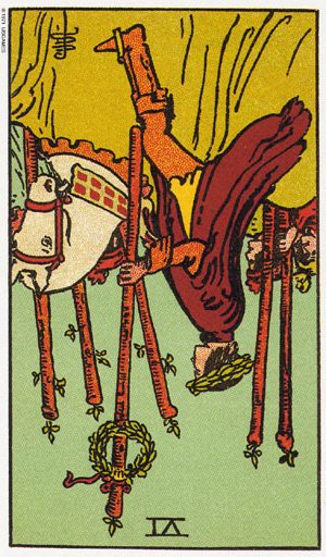 таро шістка жезлів перевернута