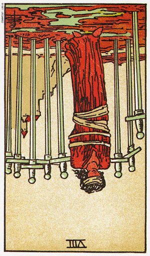 таро вісімка мечів перевернута