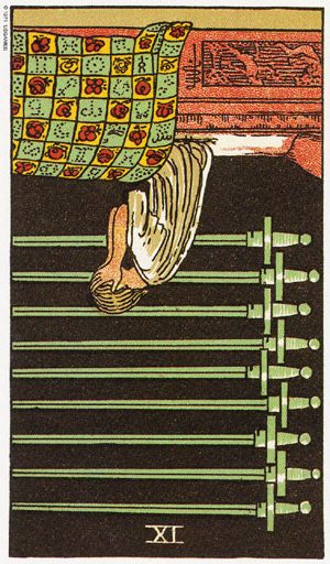 таро перевернута Дев'ятка мечів