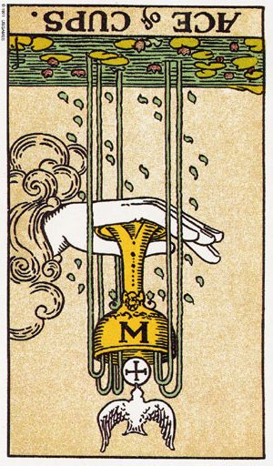 таро туз кубків перевернута