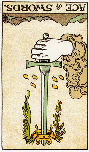 туз мечів таро перевернутий