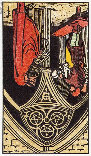 таро Трійка Пентаклів перевернута