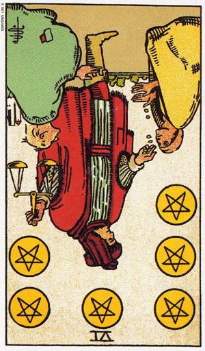 Шістка Пентаклів таро перевернута